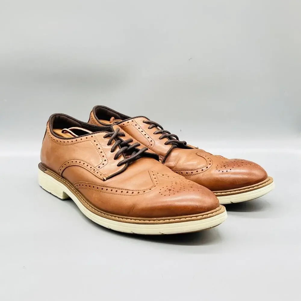Cole Haan Shoes Mens 13 Brown Leather Grand 360 Wingtip Oxford Dress Brogue